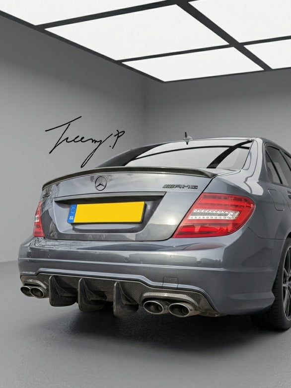 Mercedes C63 AMG W204 facelift carbon fiber DTM rear diffuser

