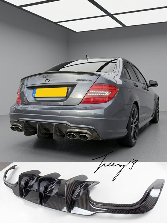 Mercedes C63 AMG W204 facelift carbon fiber DTM rear diffuser
