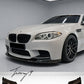 Carbon fiber 3D Design style front splitter lip installed on a 2011-2016 BMW M5 F10