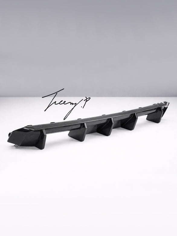 BMW G80 G81 M3 and G82 G83 M4 carbon fiber EC style big fin rear diffuser 2021 to present
