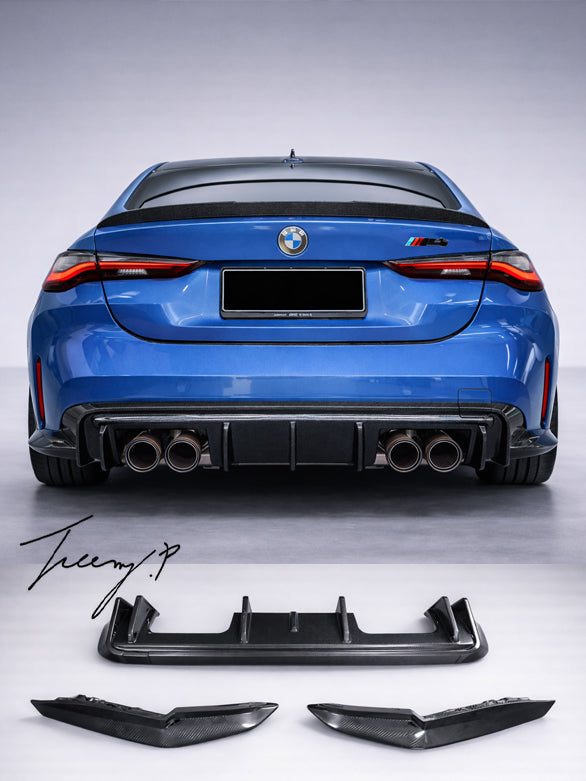 BMW G80 G81 M3 and G82 G83 M4 carbon fiber 3 piece rear diffuser
