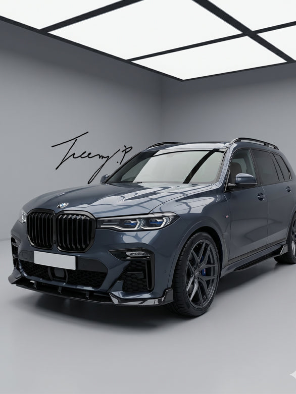 BMW X7 G07 full body kit with front splitter diffuser side skirts and rear spoiler for 2019+ models
