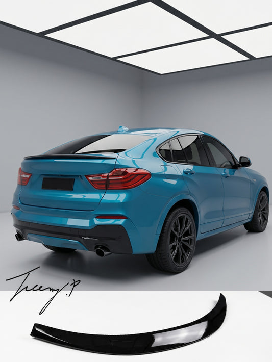 Gloss black M Performance style rear boot lip spoiler for BMW X4 F26 2014 to 2018
