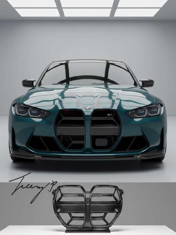 BMW G80 M3 and G82 M4 dry carbon fiber CSL style front grille
