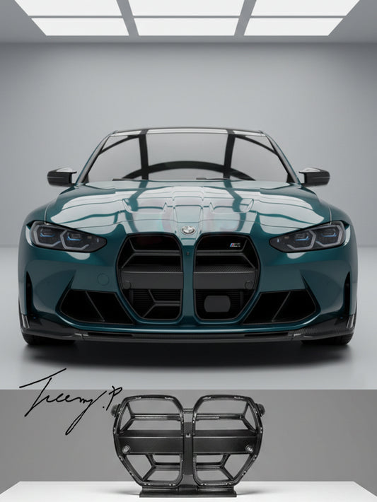 BMW G80 M3 and G82 M4 dry carbon fiber CSL style front grille
