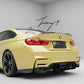 Real carbon fiber 4-piece PS style rear diffuser kit installed on a 2014-2019 BMW M3 F80 or M4 F82/F83