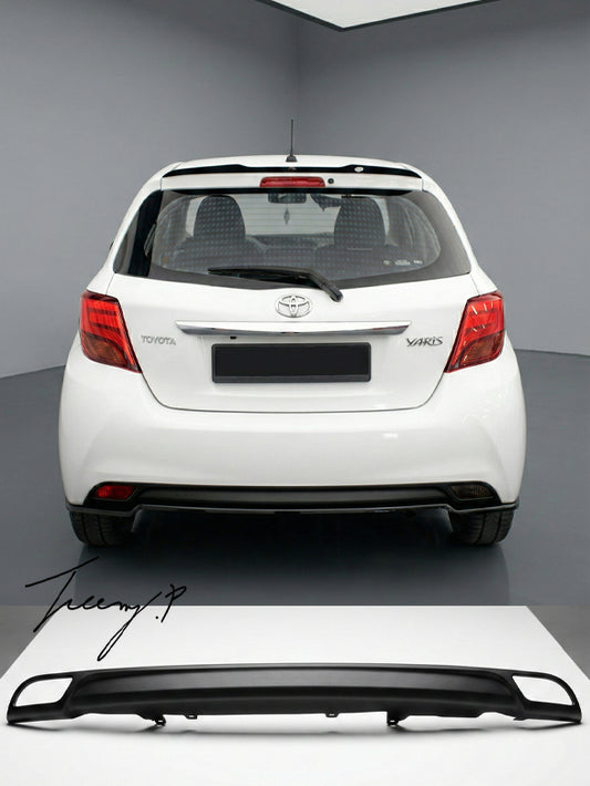 Rear bumper diffuser installed on a 2014-2017 Toyota Yaris.