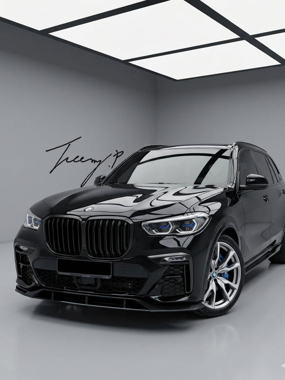 BMW X6 G06 gloss black front splitter lip M Performance style OEM fit 2019 plus
