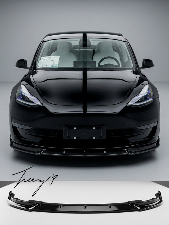 Tesla Model Y gloss black front splitter lip 2020 to 2023