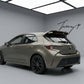 Rear Vortex style roof hatch spoiler installed on a 2018-2026 Toyota Corolla E210 Hatchback