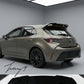 Rear Vortex style roof hatch spoiler installed on a 2018-2026 Toyota Corolla E210 Hatchback