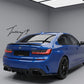 Gloss black rear diffuser with quad exhausts for BMW 3 Series G20 2018 to 2020 340i look
