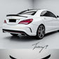 PSM-style gloss black rear boot spoiler fitted to a Mercedes-Benz CLA W117 (2013–2019).