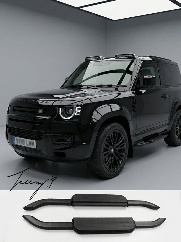 Land Rover Defender 90 L663 black running board side steps 2020+
