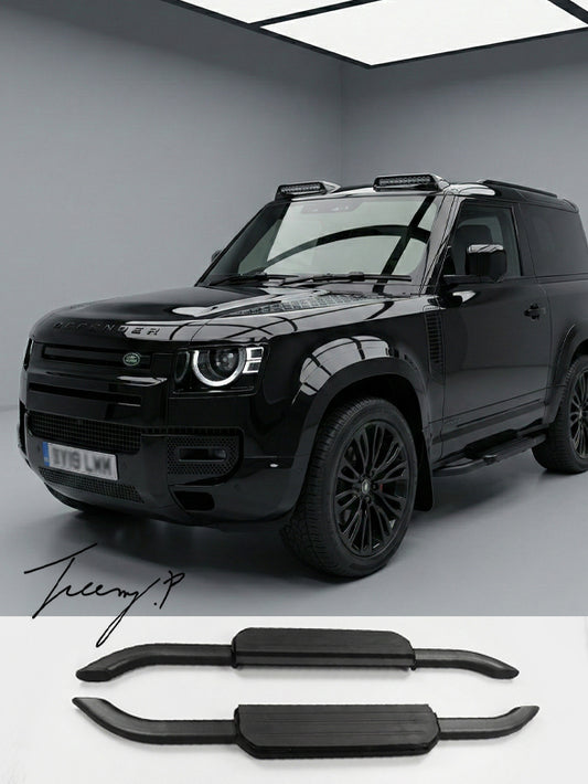 Land Rover Defender 90 L663 black running board side steps 2020+
