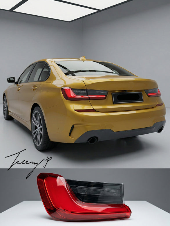 Passenger side outer wing LED rear tail light lamp installed on a 2018-2022 BMW 3 Series G20/G28