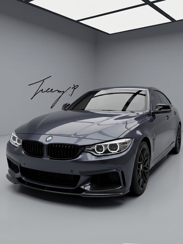 Gloss black front lip splitter for BMW 4 Series F32 F33 F36 2013 to 2020
