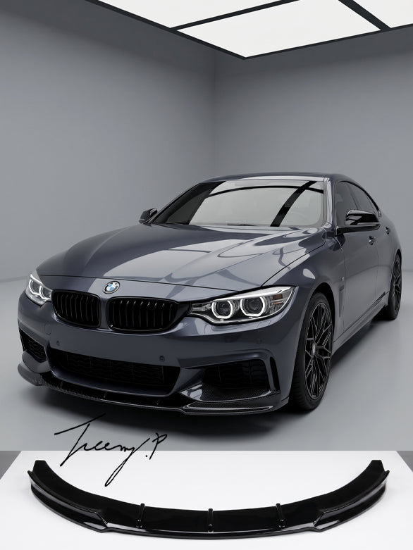 Gloss black front lip splitter for BMW 4 Series F32 F33 F36 2013 to 2020
