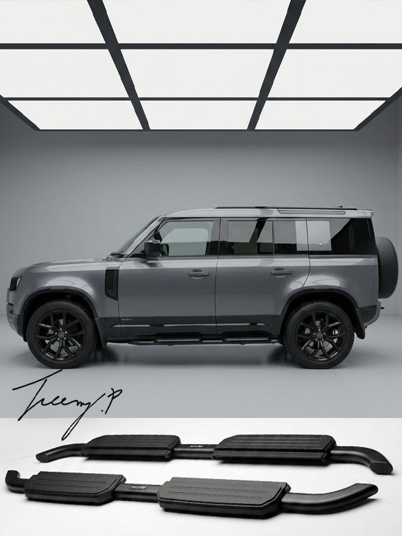 Land Rover Defender 110 L663 black running board side steps 2020+
