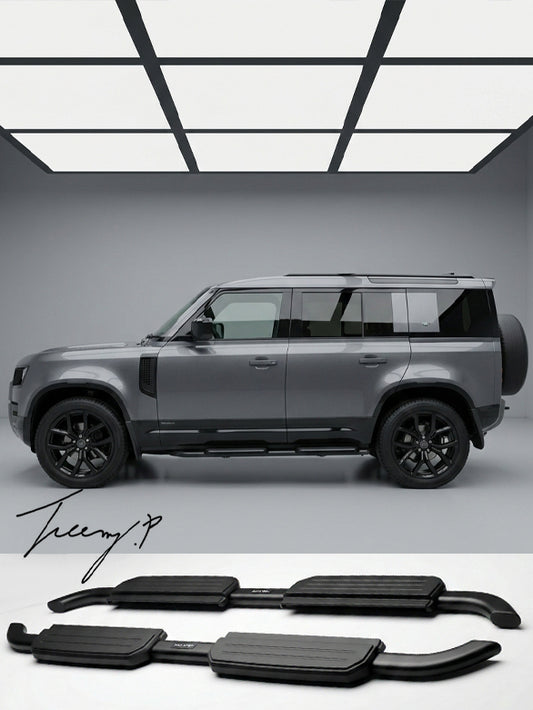 Land Rover Defender 110 L663 black running board side steps 2020+

