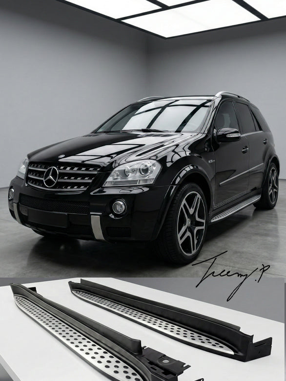 Mercedes ML W164 aluminium silver running boards side steps 2005–2011
