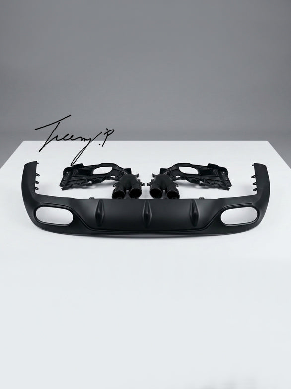 Mercedes E Class C238 A238 E53 look rear diffuser with tail pipes 2017 to 2023
