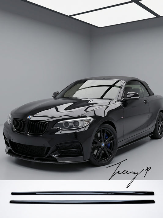 Gloss black M Performance side blade extensions for BMW 1 Series F20 F21 2012 to 2019 and 2 Series F22 F23 2014 to 2021
