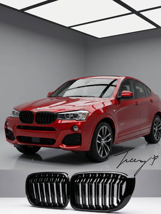 BMW X3 X4 F25 F26 black twin slat kidney grille fit 2014 to 2017
