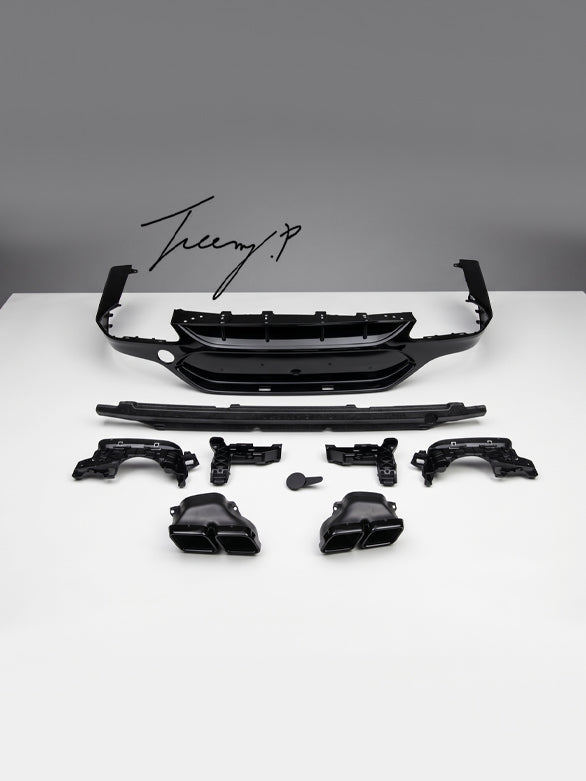 AMG GLC63 conversion rear diffuser with black pipes for Mercedes GLC Coupe C253 2016 and newer

