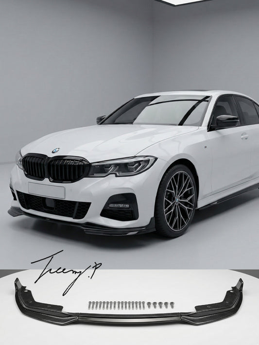 BMW 3 Series G20 G21 M Performance real carbon fiber 1 piece front lip splitter 2019+
