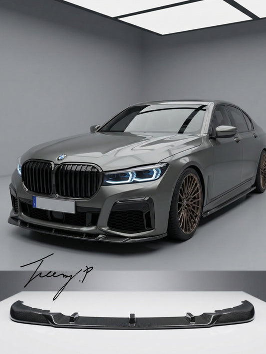 BMW 7 Series G11 G12 M Sport carbon look R style front lip splitter 2019-2022
