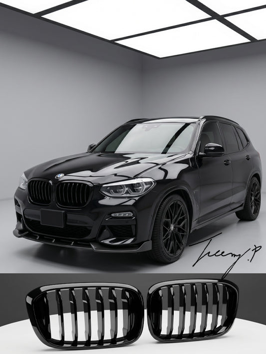 BMW X3 G01 X4 G02 black front kidney grilles set fit 2018 to 2021
