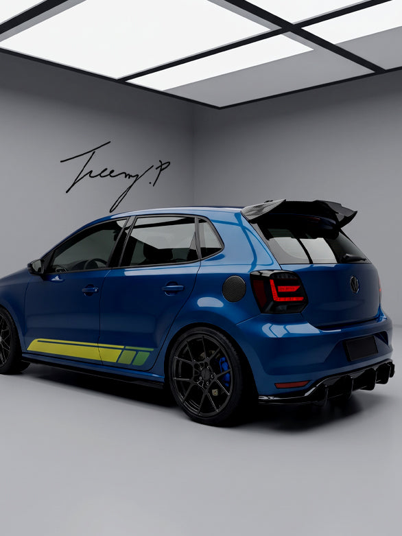 VW Polo MK5 Batman style gloss black rear spoiler wing
