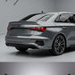 Gloss black S3-style boot lip spoiler for Audi A3 8Y Sedan (2021+).
