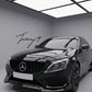Mercedes C Class W205 gloss black front lip splitter spoiler 2015 to 2018
