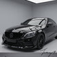 Gloss black front splitter lip for Mercedes C-Class W205 C205 AMG Line C43 (2015–2021).