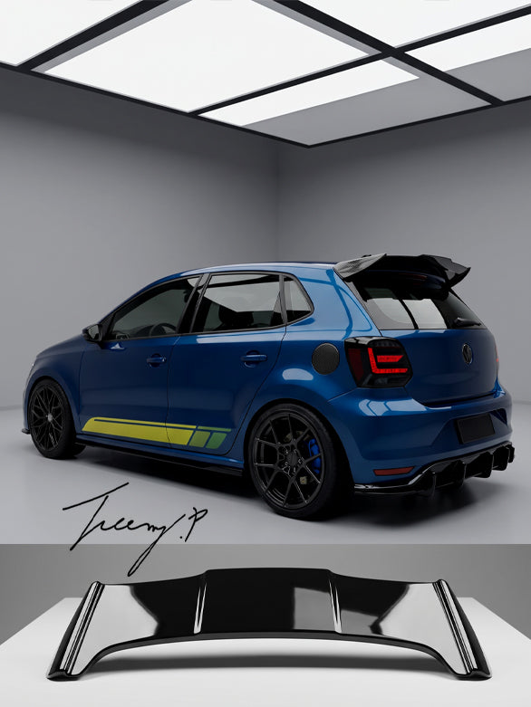 VW Polo MK5 Batman style gloss black rear spoiler wing
