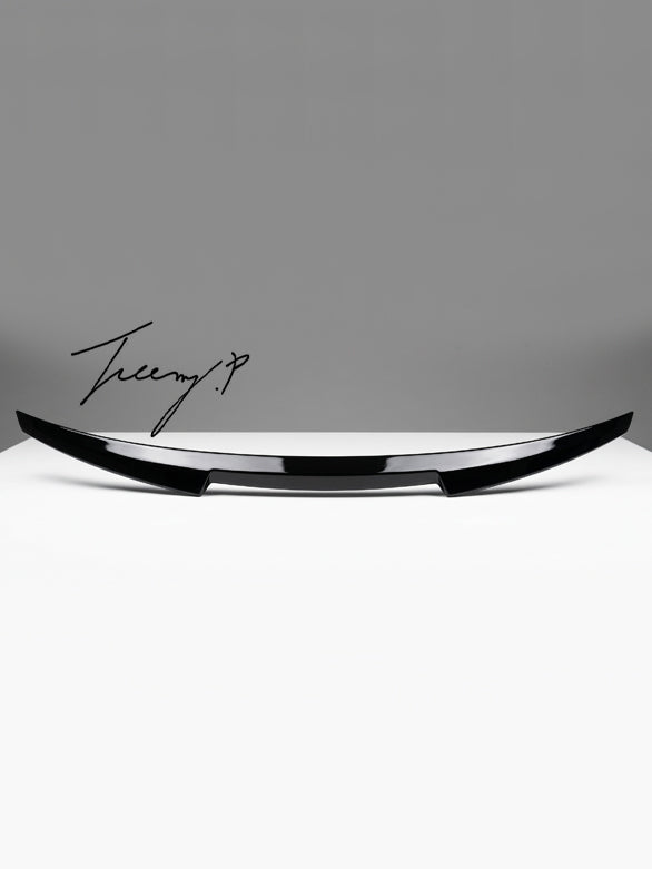 Audi A4 B9 S Line glossy black rear trunk lip spoiler wing 2017 and newer sporty sleek design
