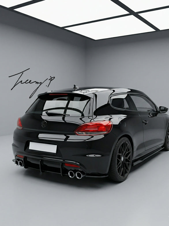 VW Scirocco MK3 gloss black rear diffuser add on 2008 to 2014