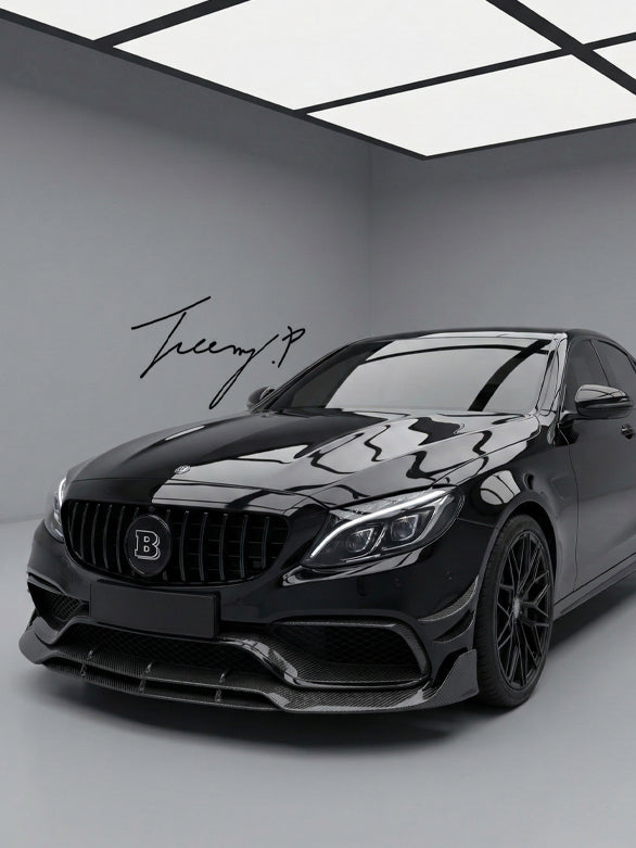 Mercedes AMG C63 C63S W205 Brabus style carbon fiber front splitter 2014–2021
