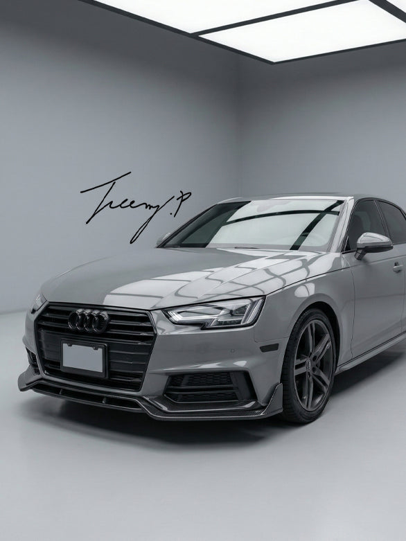 Audi A4 B9 S Line S4 M style carbon fiber front splitter 2016–2018
