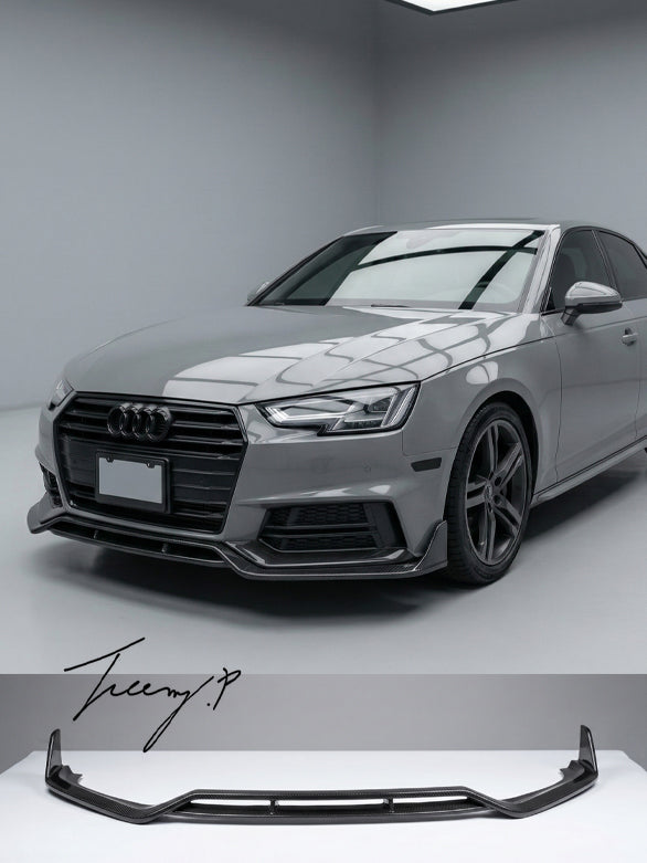 Audi A4 B9 S Line S4 M style carbon fiber front splitter 2016–2018
