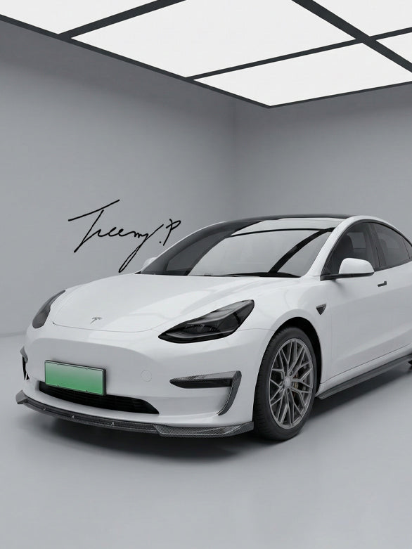 Tesla Model Y carbon fiber look front splitter spoiler 2021–2025
