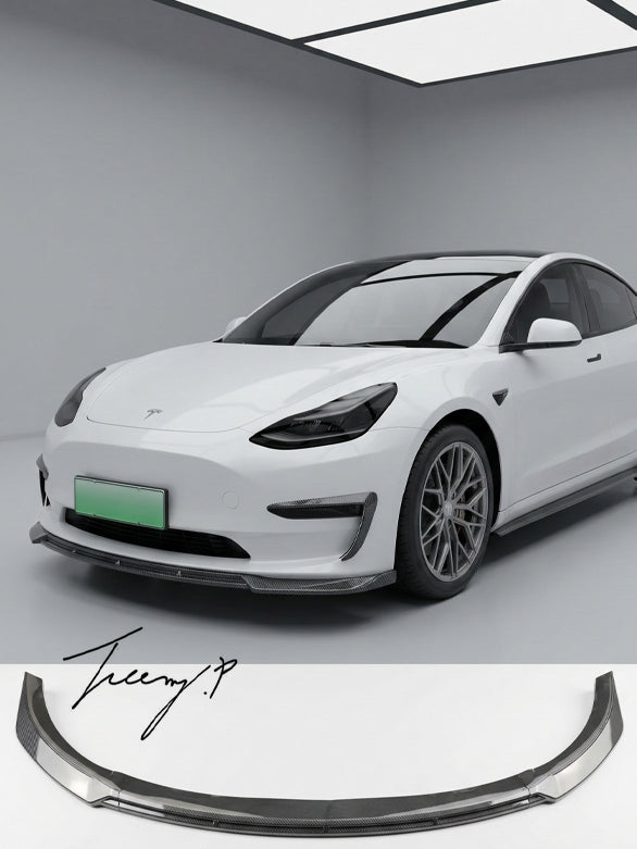 Tesla Model Y carbon fiber look front splitter spoiler 2021–2025
