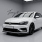 Gloss black front lip splitter for VW Golf MK7.5 R 2017 to 2020