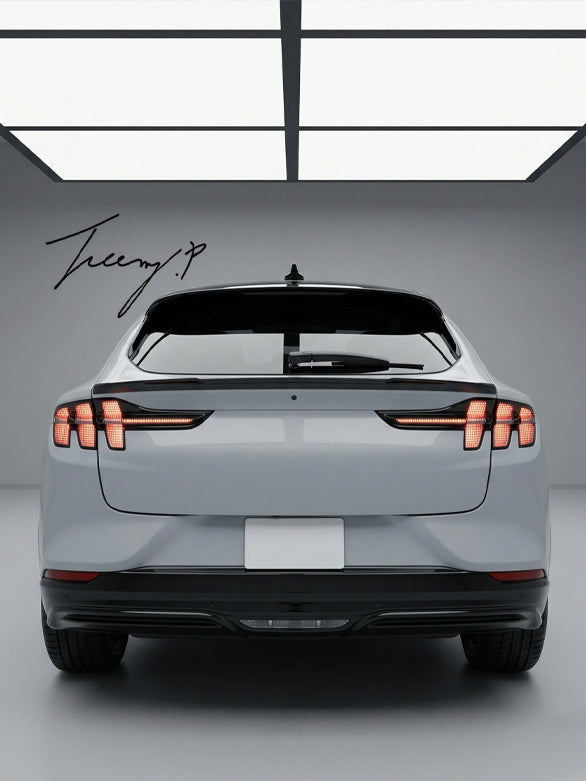 Ford Mustang Mach E trunk wing trim V shape gloss rear spoiler boot spoiler 2020+
