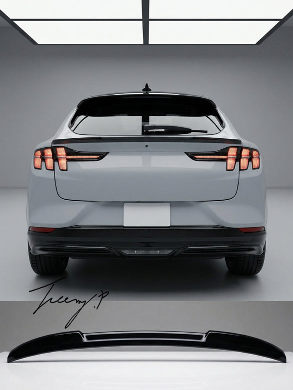 Ford Mustang Mach E trunk wing trim V shape gloss rear spoiler boot spoiler 2020+
