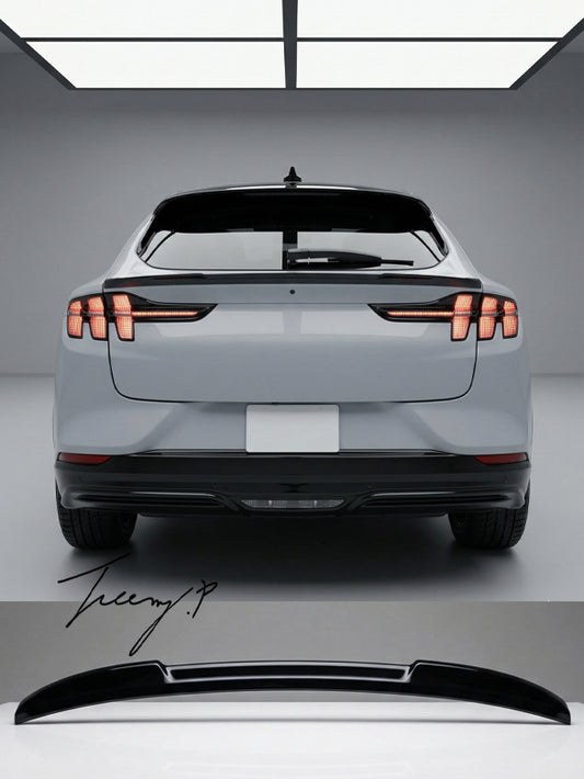 Ford Mustang Mach E trunk wing trim V shape gloss rear spoiler boot spoiler 2020+
