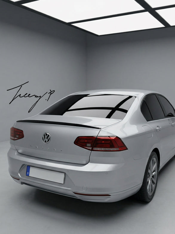 VW Passat B6 B7 piano black rear trunk lip spoiler 2005 to 2014
