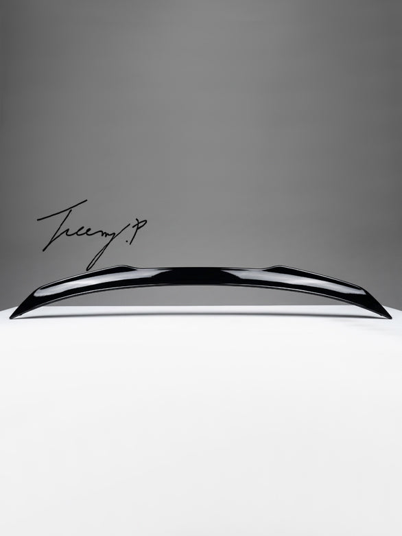 Ford Mustang 2015 to 2021 blade style rear trunk spoiler lip gloss black sleek sporty upgrade for improved style and rear profile
